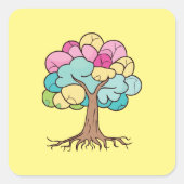 抽象芸術の根とカラフル葉木。 スクエアシール (正面)