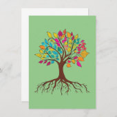 抽象芸術の根とカラフル葉木。 ノートカード (正面/裏面)