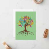 抽象芸術の根とカラフル葉木。 ノートカード (正面/裏面インサイチュ)