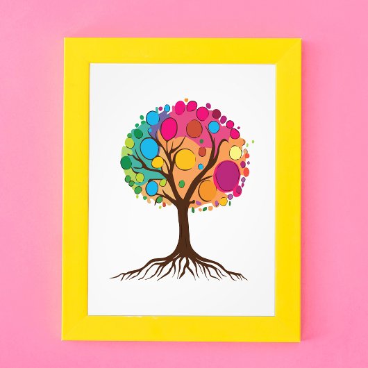 抽象芸術の根とカラフル葉木。 フォトプリント           