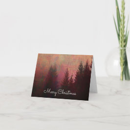 抽象芸術の森の風景アートメリークリスマス シーズンカード