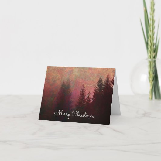 抽象芸術の森の風景アートメリークリスマス シーズンカード (正面)