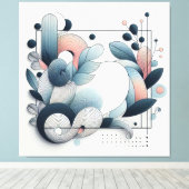 抽象芸術の植物作品 キャンバスプリント (インサイチュ (ウッドフロア))