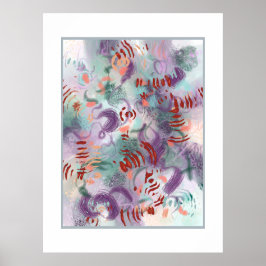 抽象芸術の楽しいマーク作り ポスター