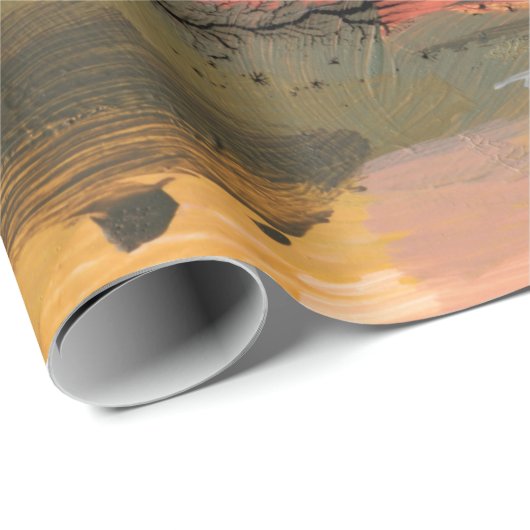 抽象芸術の横長美し芸術的い。手絵を描 ラッピングペーパー (ロールコーナー)