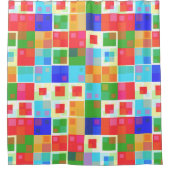 抽象芸術の正方形シャワー シャワーカーテン (正面)