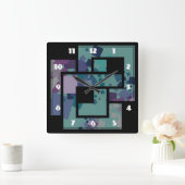 抽象芸術の正方形 スクエア壁時計 (ホーム)