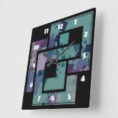 抽象芸術の正方形 スクエア壁時計 (傾斜)