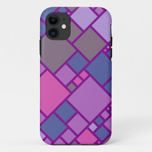 抽象芸術の正方形 |ピンクパープルブルー Case-Mate iPhoneケース (裏面)