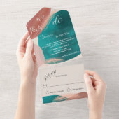 抽象芸術の水の色すべて1つの結婚式の招待 オールインワン招待状 (貼ってはがせる)