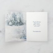 抽象芸術の水の色の鹿の森クリスマス シーズンカード (内部)