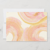 抽象芸術の水の色絵を描渦巻きピンクの赤ん坊シャワー 招待状 (裏面)