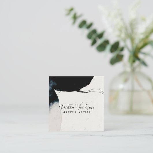抽象芸術の水彩の形状メイクアップアーティスト スクエア名刺 (スタンド正面)