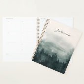 抽象芸術の水彩の森の風景パーソナライズされた プランナー手帳 (ディスプレー)