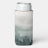 抽象芸術の水彩の森の風景結婚の スリム缶クーラー (Seltzer裏面)