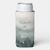 抽象芸術の水彩の森の風景結婚の スリム缶クーラー (Seltzer正面)