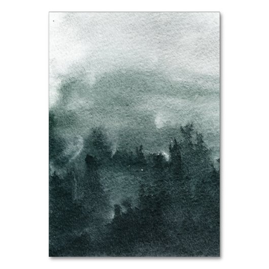 抽象芸術の水彩の森の風景結婚の テーブルナンバー (裏面)