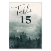 抽象芸術の水彩の森の風景結婚の テーブルナンバー (正面)