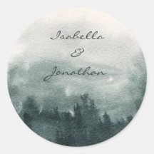 抽象芸術の水彩の森の風景結婚の