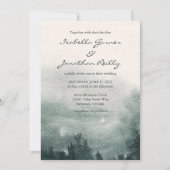 抽象芸術の水彩の森の風景結婚の 招待状 (正面)