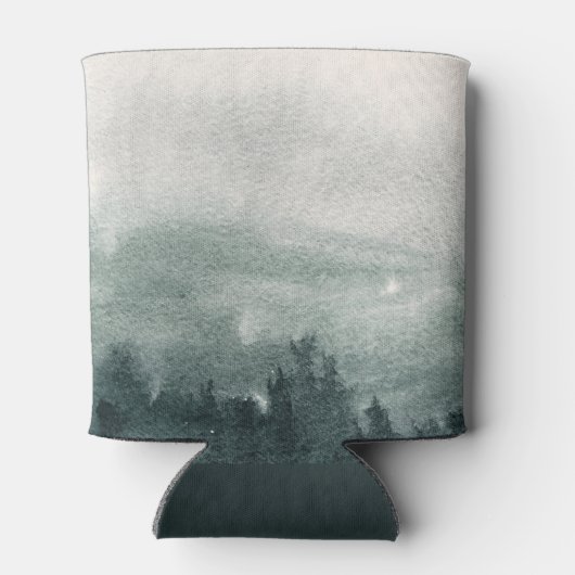 抽象芸術の水彩の森の風景結婚の 缶クーラー (裏面)