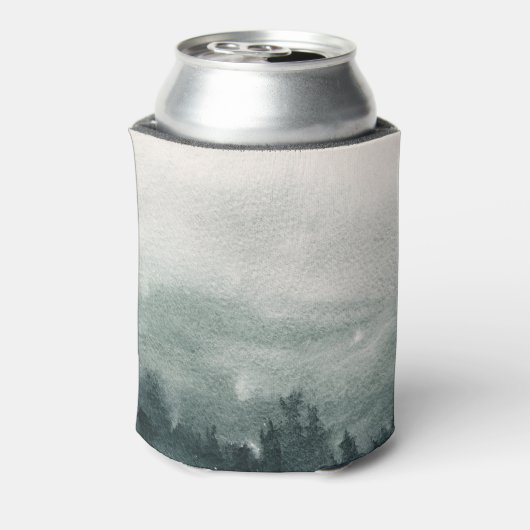 抽象芸術の水彩の森の風景結婚の 缶クーラー (缶裏面)