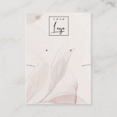 抽象芸術の水彩の葉のロゴイヤリングネックレス 名刺 (正面)