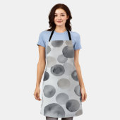 抽象芸術の水彩はね エプロン (着用した状態)