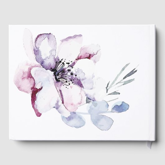 抽象芸術の水彩りんご花 ゲストブック (裏面)