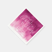 抽象芸術の水彩アートピンクレッド結婚ナプキン スタンダードカクテルナプキン (角)