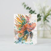 抽象芸術の水彩イラストレーション ポストカード (スタンド正面)