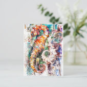 抽象芸術の水彩イラストレーション ポストカード (スタンド正面)
