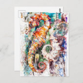 抽象芸術の水彩イラストレーション ポストカード (正面/裏面)