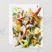 抽象芸術の水彩イラストレーション ポストカード (正面/裏面)