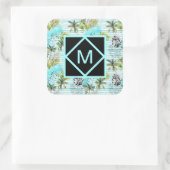 抽象芸術の水彩パームツリーパターン スクエアシール (バッグ)