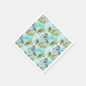 抽象芸術の水彩パームツリーパターン スタンダードカクテルナプキン (角)