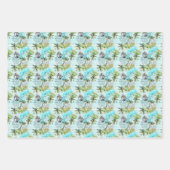 抽象芸術の水彩パームツリーパターン ラッピングペーパーシート (正面)