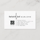 抽象芸術の水彩メイクアップアーティスト&ヘア 名刺 (裏面)