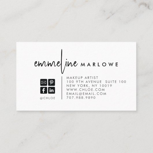抽象芸術の水彩メイクアップアーティスト&ヘア 名刺 (裏面)