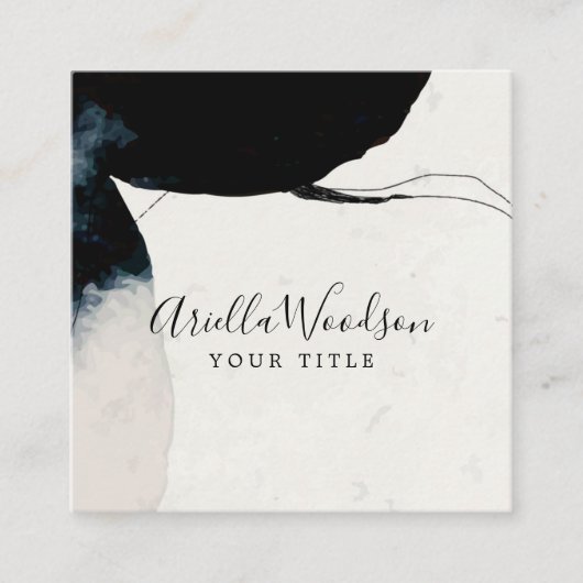抽象芸術の水彩図形名刺 スクエア名刺 (正面)