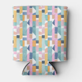 抽象芸術の水彩形状パターン 缶クーラー (正面)