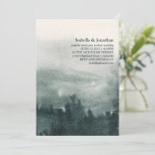 抽象芸術の水彩林の緑の風景結婚の 招待状 (スタンド正面)
