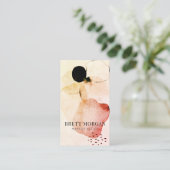 抽象芸術の水彩模様ピンクのメイクアップアーティスト 名刺 (スタンド正面)