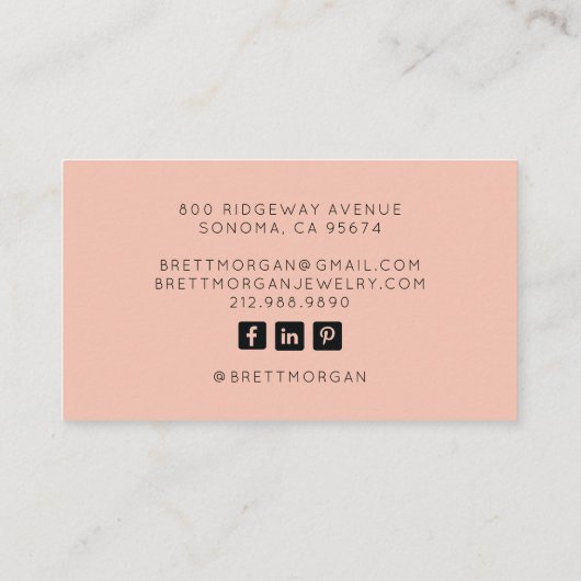 抽象芸術の水彩模様ピンクのメイクアップアーティスト 名刺 (裏面)