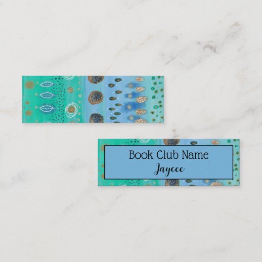 抽象芸術の水彩画パーソナライズされた術,ブッククラブ コーリングカード (正面/裏面)
