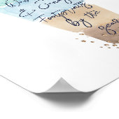 抽象芸術の水彩砂と海のメッセージのボトル ポスター (角)