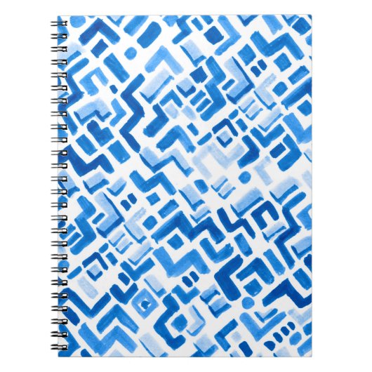 抽象芸術の水彩線とストライプ ノートブック (正面)