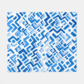 抽象芸術の水彩線とストライプ フリースブランケット (正面(横))