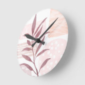 抽象芸術の水彩色図形 ラウンド壁時計 (傾斜)