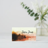 抽象芸術の水彩風景アートsepiaトーン 名刺 (スタンド正面)